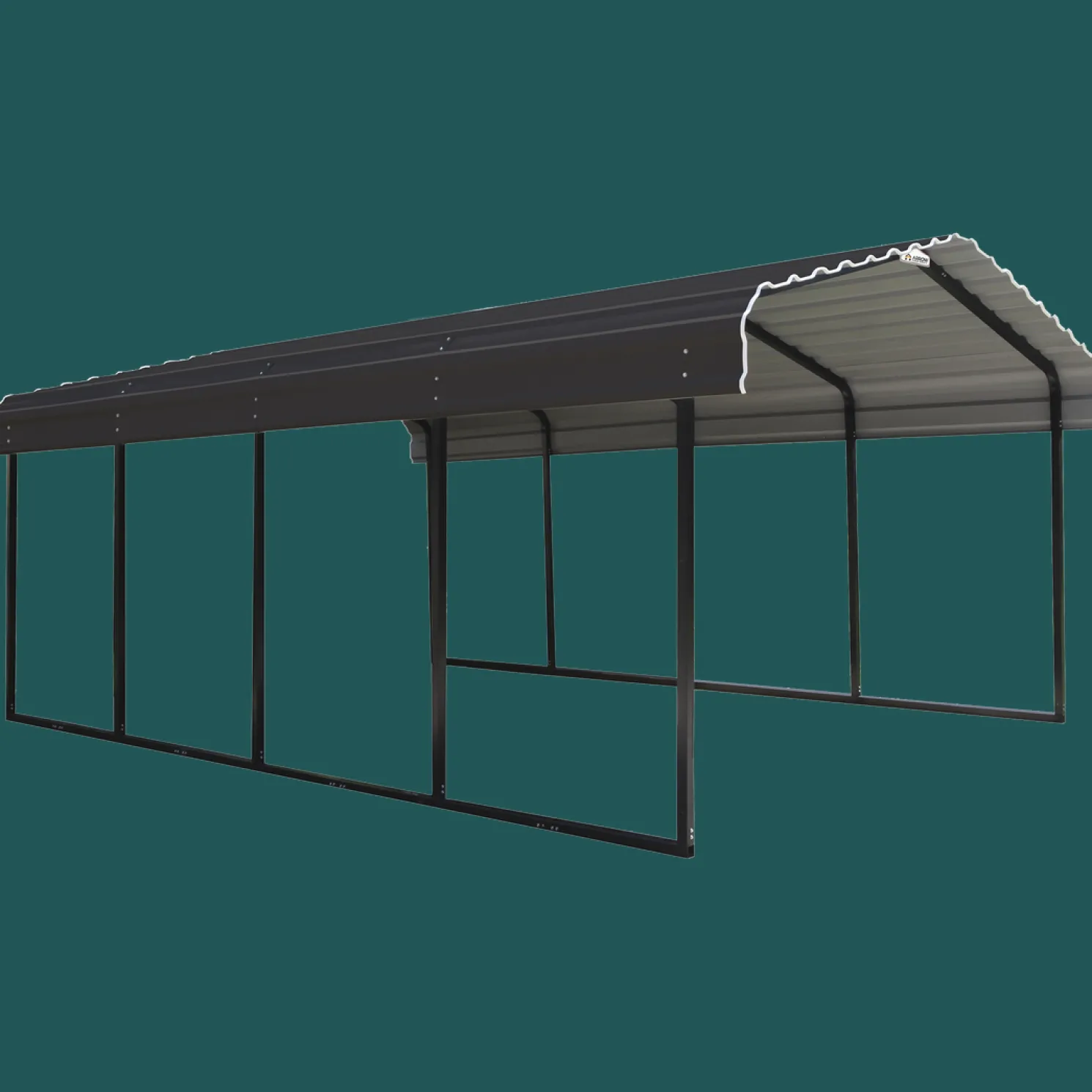 Arrow 12 x 20 x 7 ft Charcoal Carport