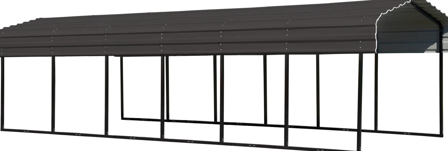 Arrow 10 x 29 x 7 ft Charcoal Carport