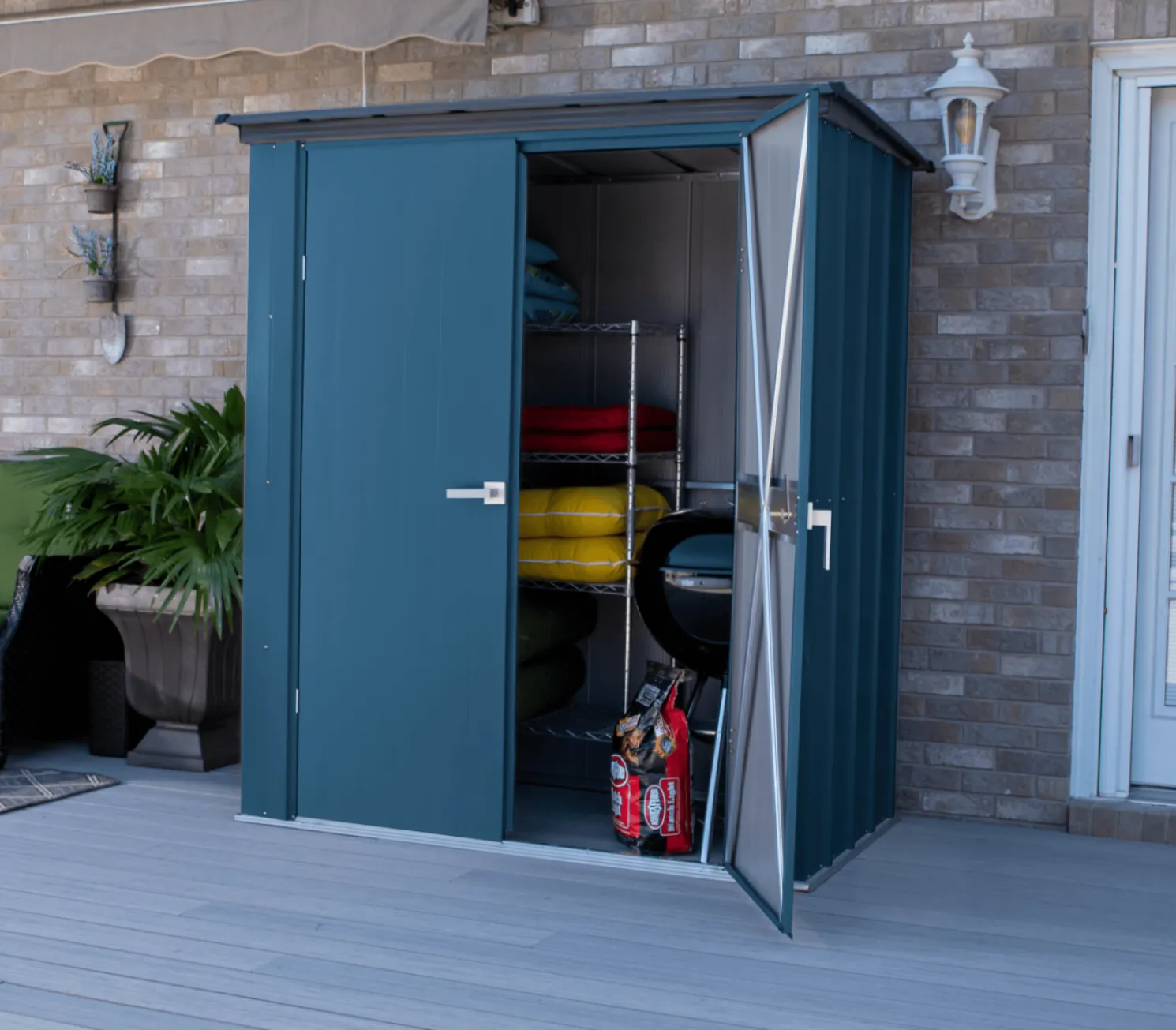 Arrow Spacemaker 6 x 3 x 6 ft Blue Grey Shed