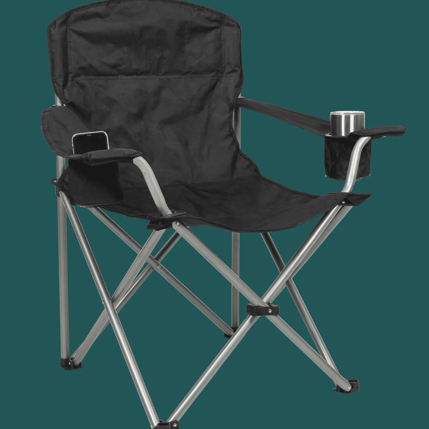 CAMP&GO Black Heavy Duty Quad Chair