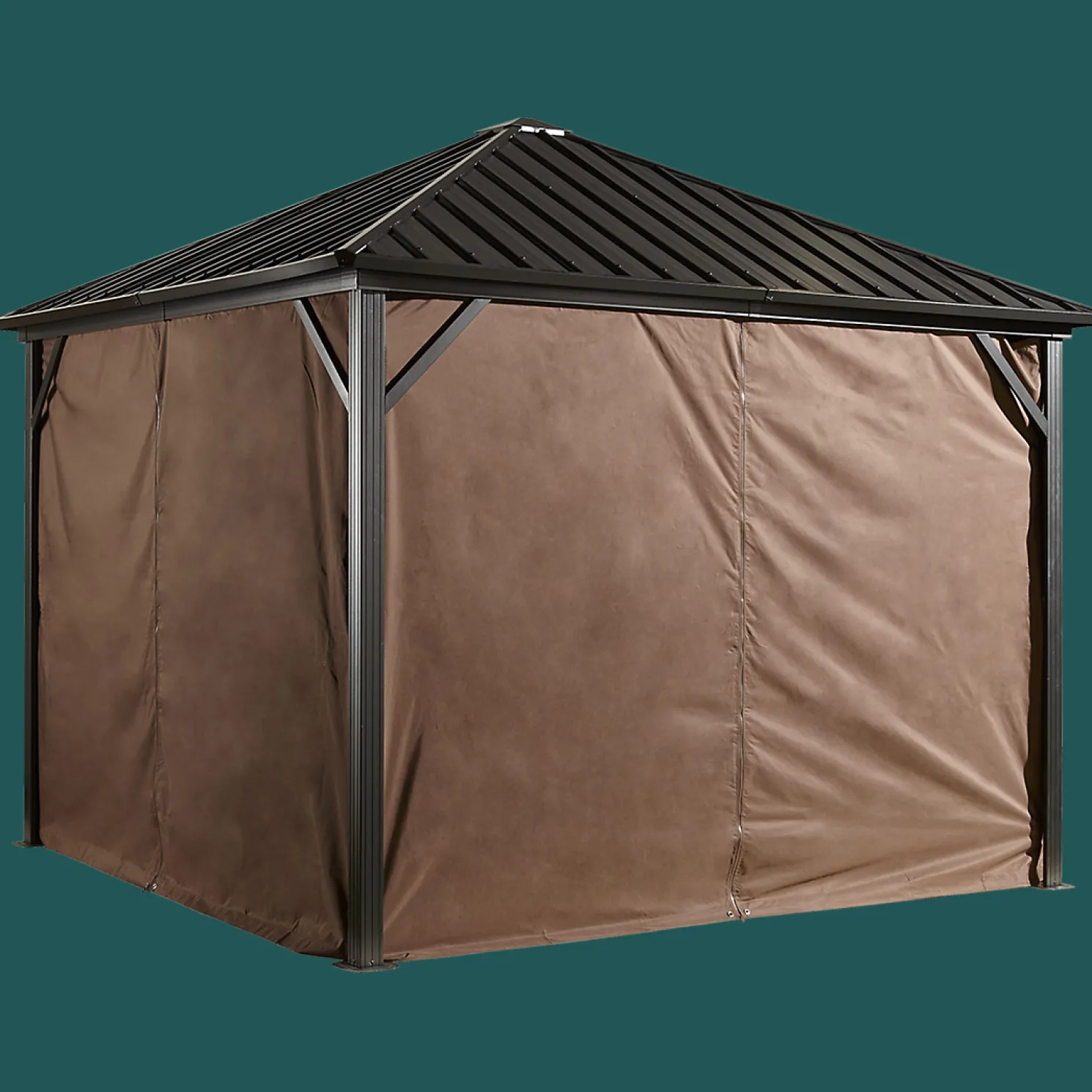 Curtains for Dakota Gazebo, 10 ft. x 10 ft. Brown, Gazebo Not Included