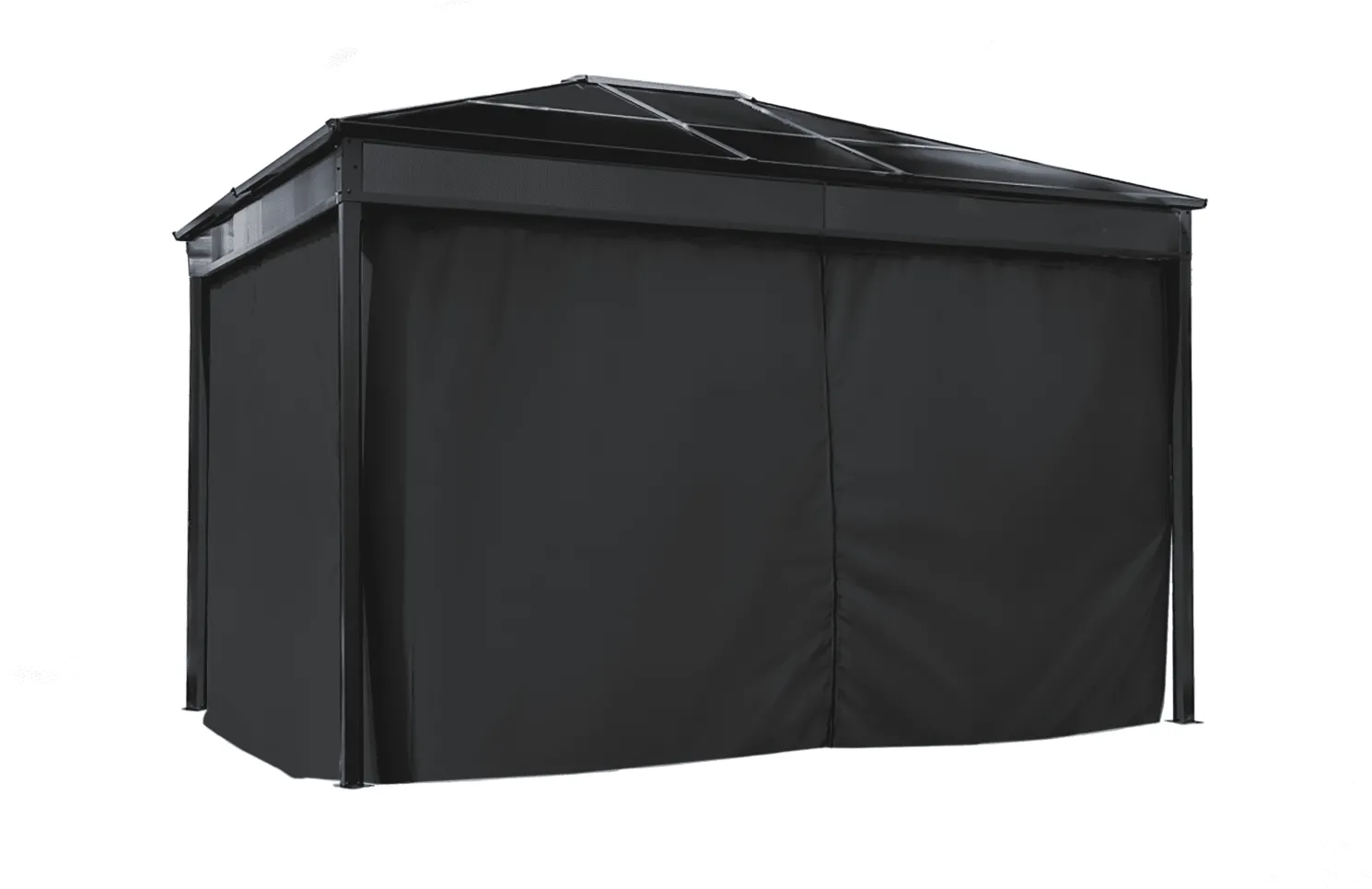 Diani Black Polyester Curtains 10 ft. x 12 ft.