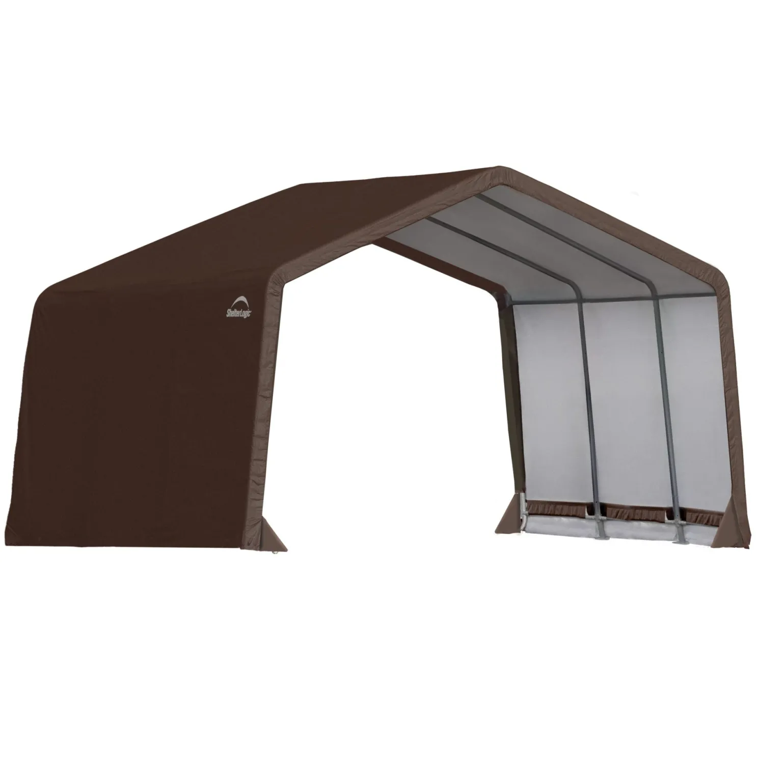 ShelterLogic 12 x 12 x 8 ft Brown 3-in-1 Loafing Shed
