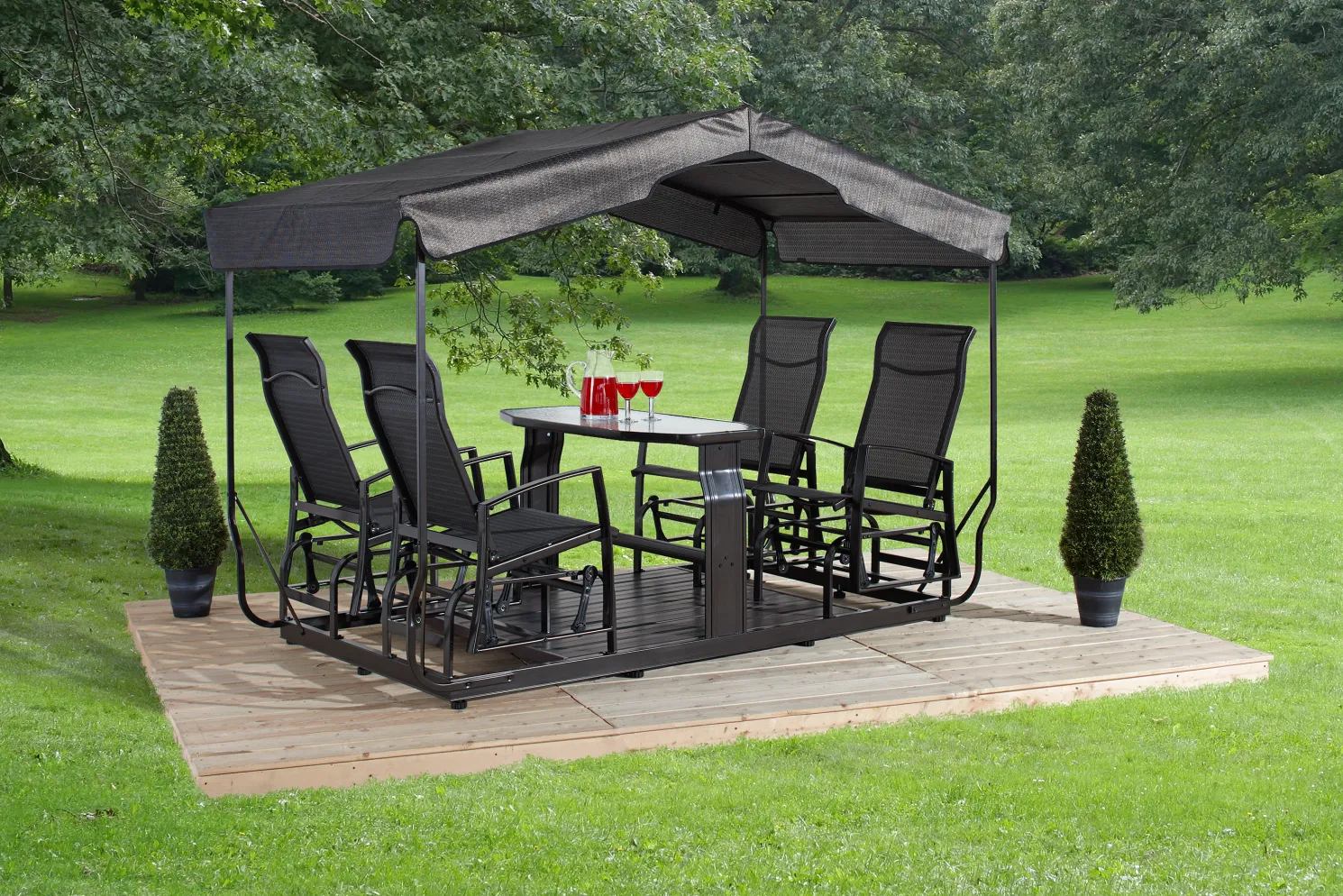 Sojag Houston 5 x 9 x 6 ft Dark Brown 4-Seater Glider Swing