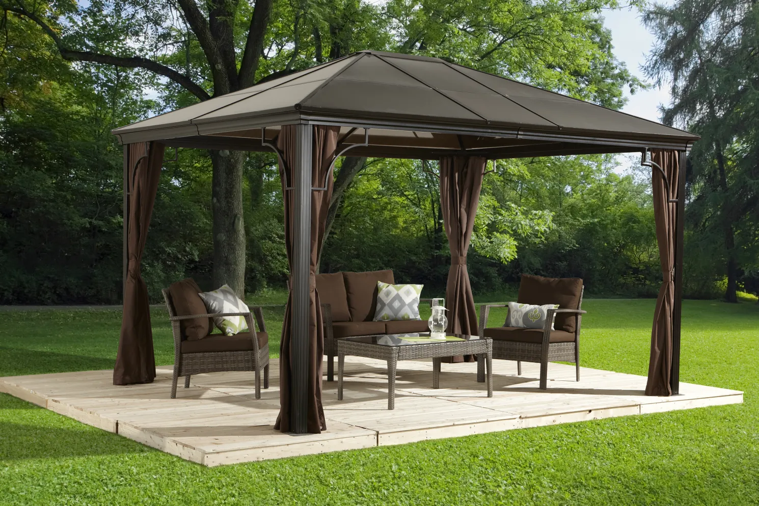 Sojag Sumatra 10 x 12 x 9 ft Dark Brown Gazebo