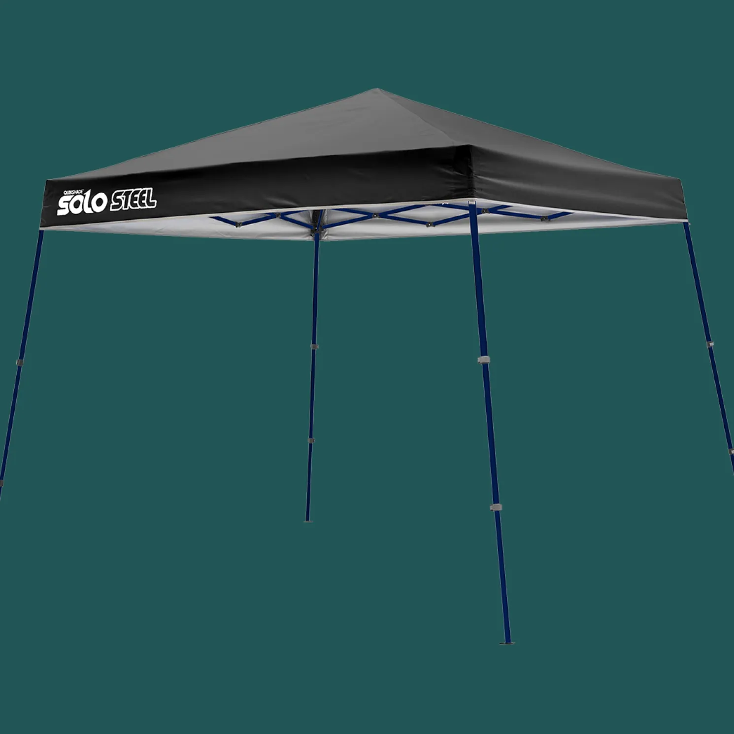 Solo Steel SOLO50 Slant Leg Pop-Up Canopy, 9 ft. x 9 ft. Black/Dark Blue Frame